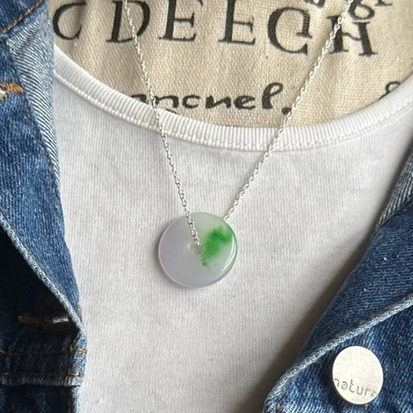 Alquimia Silver and Green Pendant Necklace - Picture 1 of 8